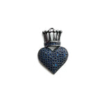5Pcs CZ Pave Crown Heart Charms Plated Pendant For Jewelry Making