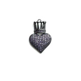 5Pcs CZ Pave Crown Heart Charms Plated Pendant For Jewelry Making