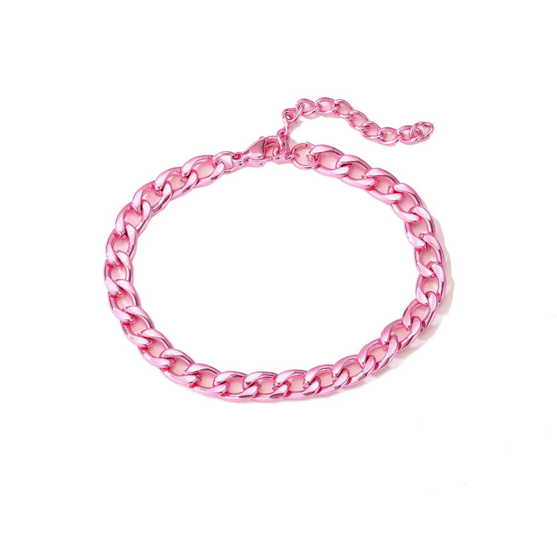 5Pcs Colorful Punk Bracelet for Women, Stainless Steel DIY Party Jewelry