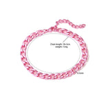 5Pcs Colorful Punk Bracelet for Women, Stainless Steel DIY Party Jewelry