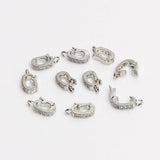 5Pcs Micro Pave Zircon Pearl Enhancer Clips Snap Bail for Necklace Making