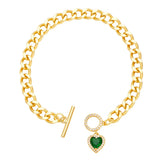5Pcs CZ Crystal Heart Bracelets for Women Plated OT Buckle Dainty Jewelry