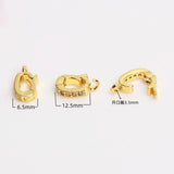 5Pcs Copper Plated CZ Bail Pearl Enhancer Clips Locket Snap Pendant for Necklace