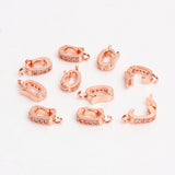 5Pcs Copper Plated CZ Bail Pearl Enhancer Clips Locket Snap Pendant for Necklace