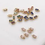 5Pcs Copper Plated Zircon Pendant DIY Jewelry Accessories