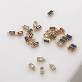 5Pcs Copper Plated Zircon Pendant DIY Jewelry Accessories