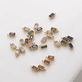 5Pcs Copper Plated Zircon Pendant DIY Jewelry Accessories