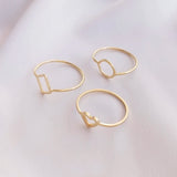 5Pcs Copper Wire 14K Heart Circle Ring Base Settings Minimalist Jewelry