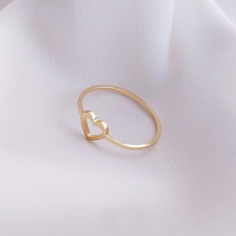 5Pcs Copper Wire 14K Heart Circle Ring Base Settings Minimalist Jewelry
