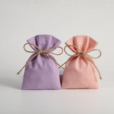 5Pcs Cotton Burlap Bag Jute Drawstring Gift Bags Small Candy Goodie Bag