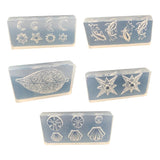 5Pcs Resin Mold Leaves Flower Starfish Shell Nail Carving Decor Silicone Mould