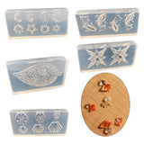 5Pcs Resin Mold Leaves Flower Starfish Shell Nail Carving Decor Silicone Mould