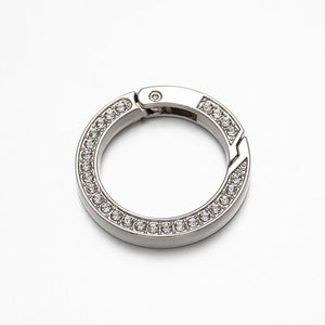 5Pcs Rhinestone O Rings Carabiner Handbag Keyring DIY Pendant