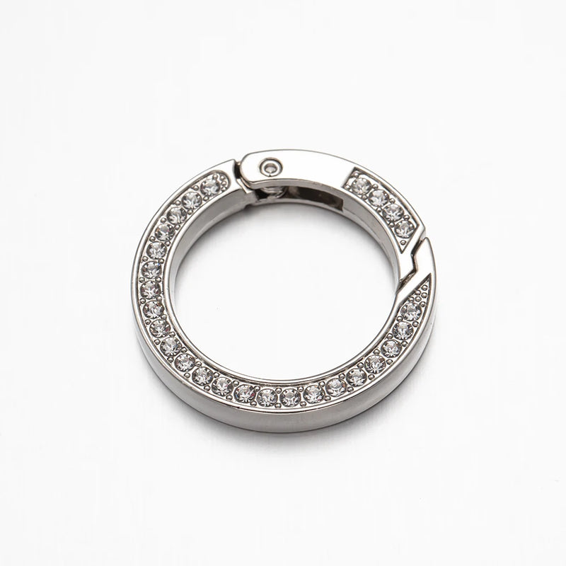 5Pcs Rhinestone O Rings Carabiner Handbag Keyring DIY Pendant