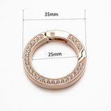 5Pcs Rhinestone O Rings Carabiner Handbag Keyring DIY Pendant