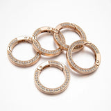 5Pcs Rhinestone O Rings Carabiner Handbag Keyring DIY Pendant