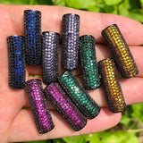 5Pcs CZ Paved Bars Tubes Spacers for Jewelry Making
