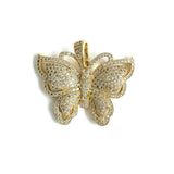 5Pcs CZ Pave Butterfly Pendant Charms Silver Plated Jewelry Making