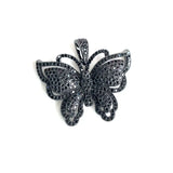 5Pcs CZ Pave Butterfly Pendant Charms Silver Plated Jewelry Making