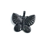 5Pcs Cubic Zirconia Pave Butterfly Pendant Charms Silver Plated