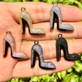 5Pcs High Heel Shoes Charms Pendants for Jewelry Making