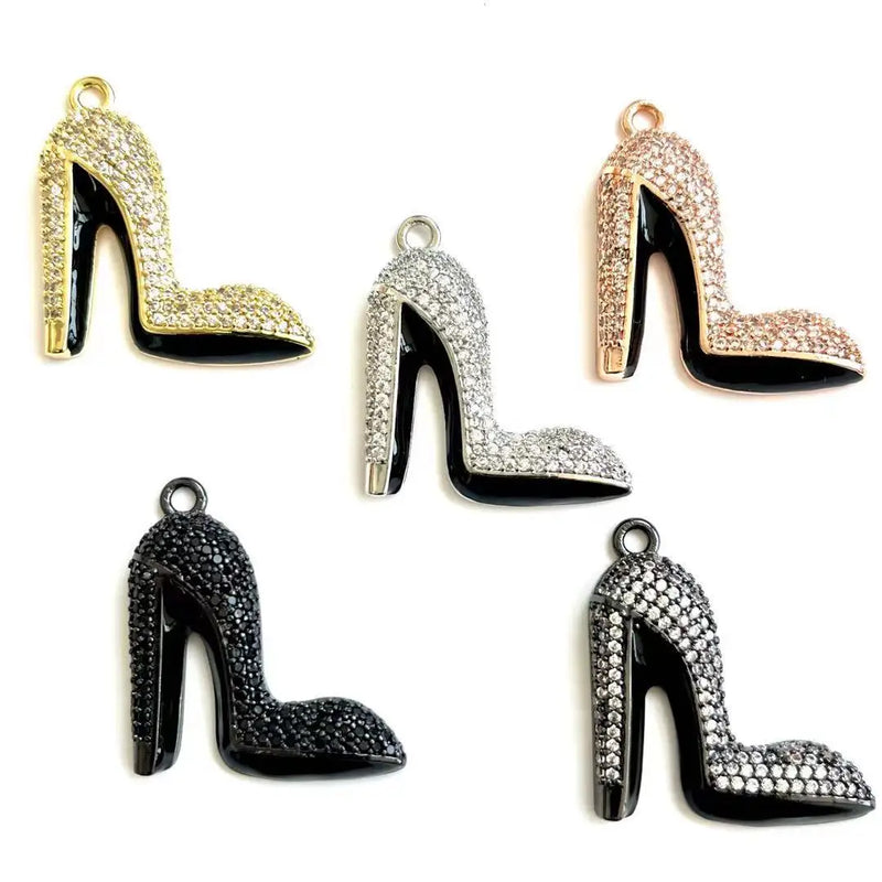 5Pcs High Heel Shoes Charms Pendants for Jewelry Making