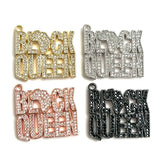 5Pcs CZ Pave Queen Word Charms Pendant Bracelet Necklace Jewelry Making