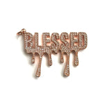 5Pcs CZ Pave Blessed Word Charms Letter Pendant for Jewelry Making