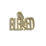 5Pcs CZ Pave Blessed Word Letter Charms for Jewelry Making