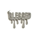 5Pcs CZ Pave Blessed Word Charms Letter Pendant for Jewelry Making