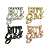 5Pcs CZ Pave But God Word Charms Letter Pendant For Bracelet Necklace Bangle