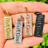 5Pcs CZ Pave But God Word Charms Plated Letter Pendant Jewelry