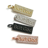 5Pcs CZ Pave But God Word Charms Plated Letter Pendant Jewelry