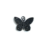 5Pcs CZ Butterfly Pendant Charms for Jewelry Making, Plated