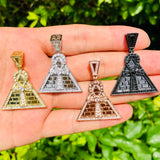5Pcs CZ Ankh Charms Egypt Pyramids Pendant
