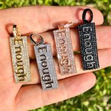 5Pcs CZ Pave Enough Word Charms Letter Pendant For Jewelry Making