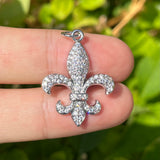 5Pcs CZ Pave Fleur-de-lis Charms for Jewelry Making