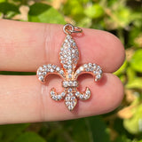 5Pcs CZ Pave Fleur-de-lis Charms for Jewelry Making