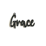 5Pcs CZ Grace Word Charms Letter Pendant For Jewelry Making