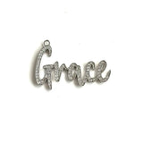 5Pcs CZ Grace Word Charms Letter Pendant For Jewelry Making