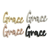 5Pcs CZ Grace Word Charms Letter Pendant For Jewelry Making