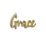 5Pcs CZ Grace Word Charms Letter Pendant For Jewelry Making