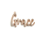 5Pcs CZ Grace Word Charms Letter Pendant For Jewelry Making