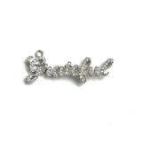5Pcs CZ Pave Grateful Word Charms Letter Pendant Jewelry Making