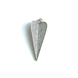 5Pcs CZ Heart Charm Pendant for Jewelry Making Bracelets Necklace