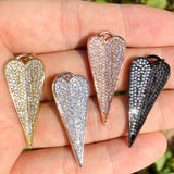 5Pcs CZ Heart Charm Pendant for Jewelry Making Bracelets Necklace