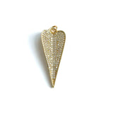 5Pcs CZ Heart Charm Pendant for Jewelry Making Bracelets Necklace
