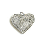 5Pcs CZ Heart Charms Plated Pendant Woman Jewelry Findings Accessories