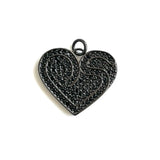 5Pcs CZ Heart Charms Plated Pendant Woman Jewelry Findings Accessories