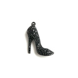 5Pcs CZ Pave High Heel Charm Shoes Pendant For Jewelry Making